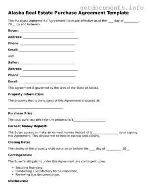 Free  Real Estate Purchase Agreement Template for Alaska