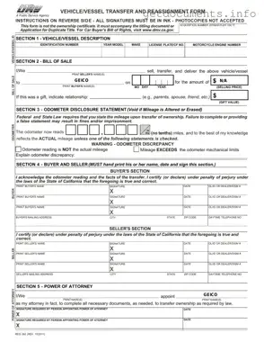 Official California Fotm Reg 262 Form