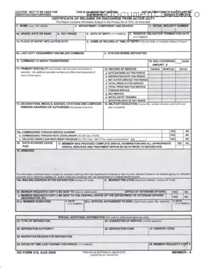 Official Dd 214 Form