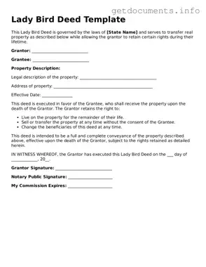 Printable Lady Bird Deed Document