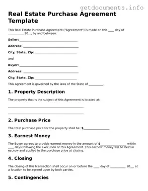 Printable Real Estate Purchase Agreement Document