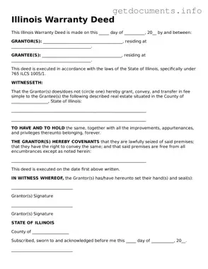 Free  Deed Template for Illinois