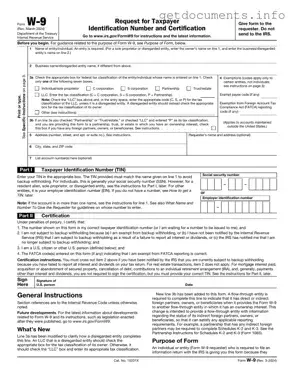 Official IRS W-9 Form
