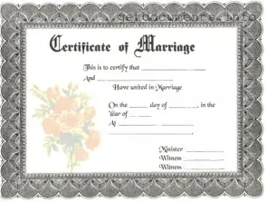 Official Marriage Certificate Form
