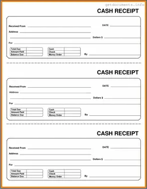 Official Cash Receipt Form