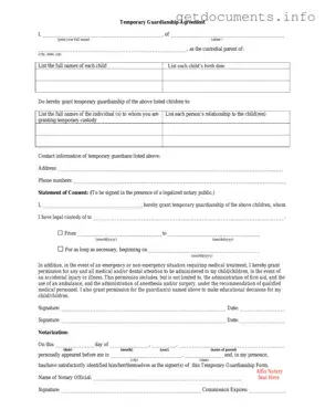 Official Temporary Custody Form